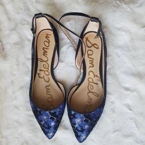 Sam Edelman Radley Floral Metallic Blue Flat 9